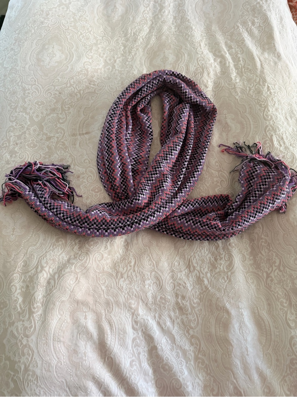 Missoni Pink and Purple Woven Fringe Scarf - Picture 2 of 6